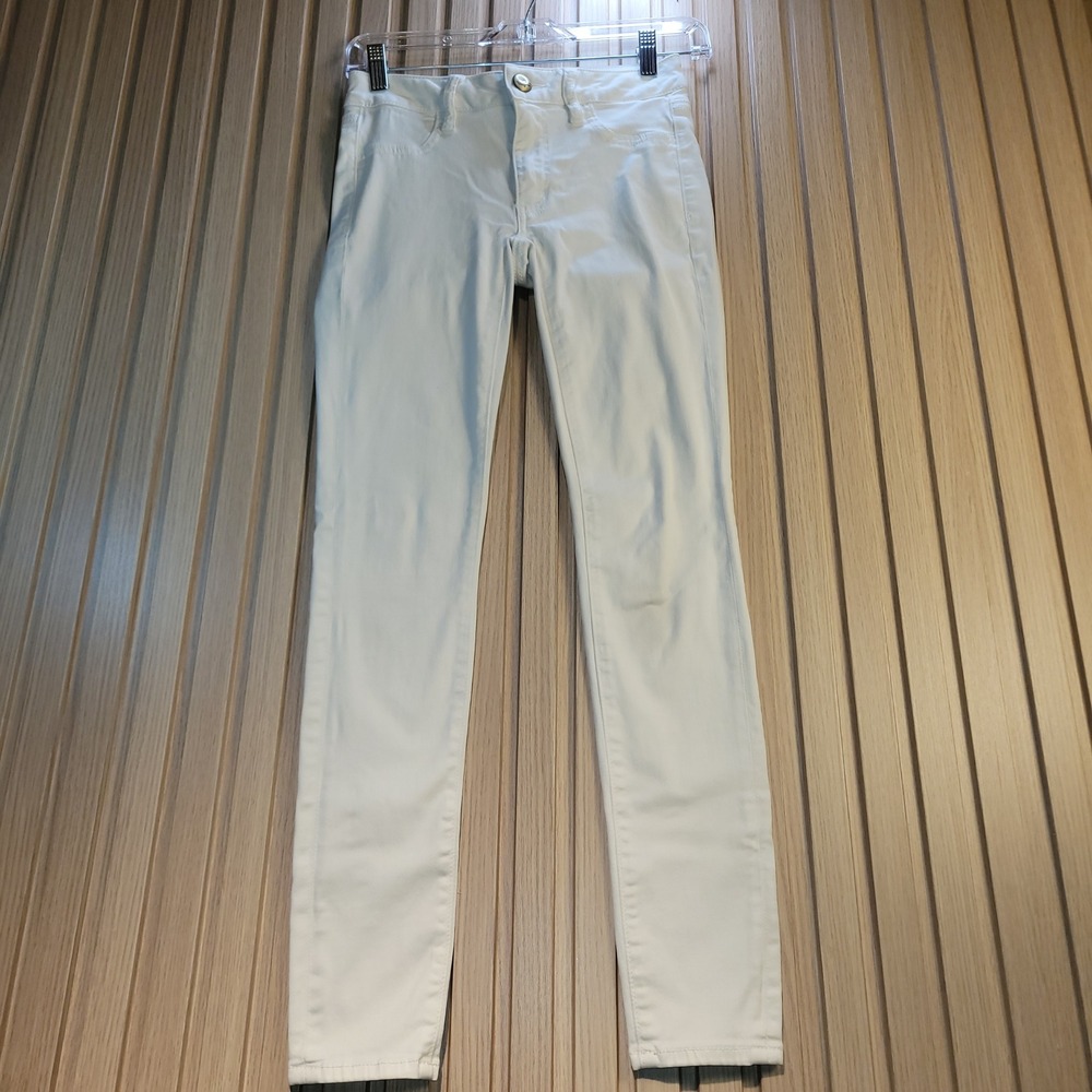 American Eagle Outfitters Super Super Stretch White Skinny Jeans Womens 26x27.5